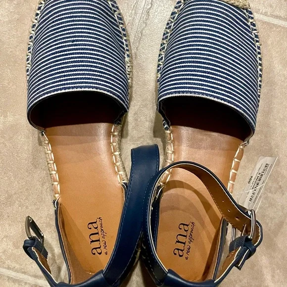 a.n.a Blue and Tan Espadrilles Nautical Style - Picture 4 of 4